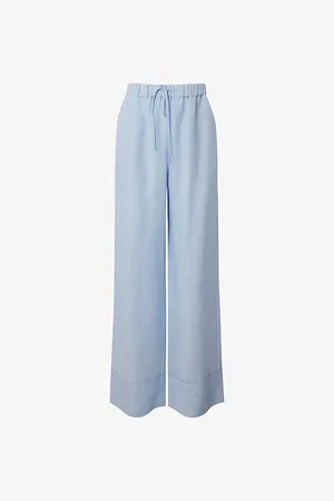 By Malina Womens Maisie Wide-Leg Linen-Blend Trousers