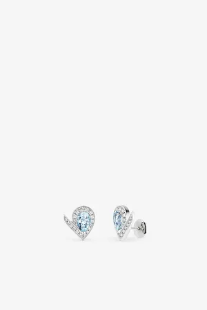 CHAUMET Joséphine Aigrette 22ct White-Gold, 0.35ct Brilliant-Cut Diamond and 1.2ct Pear-Cut Earrings