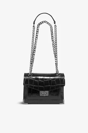 The Kooples Womens Emily Croc-Embossed Leather Cross-Body Bag