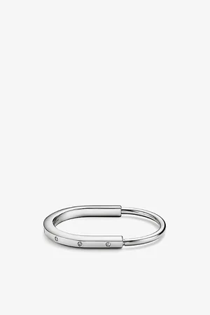Tiffany & Co. Lock 18ct White-Gold and 0.31ct Diamond Bangle Bracelet