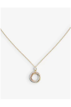 Cartier Trinity 18ct White, Rose, Yellow-Gold and 0.05ct Brilliant-Cut Diamond Pendant Necklace