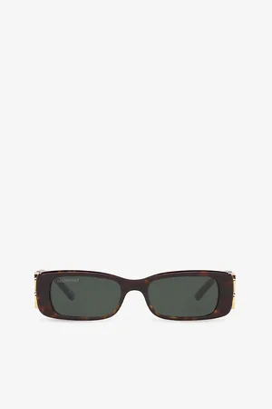 Balenciaga Womens Bb0096S Tortoiseshell Square-Frame Acetate Sunglasses