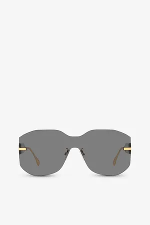 Fendi Womens Fn000635 Fe40067U Rectangle-Frame Tinted-Lens Metal Sunglasses