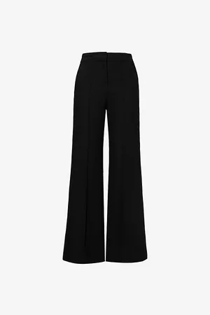 ME AND EM Womens Mid-Rise Wide-Leg Recycled Polyester-Blend Stretch-Woven Trousers