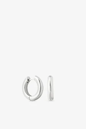 Astrid & Miyu Womens Bold 14ct Yellow Gold-Plated Brass Huggie Hoop Earrings