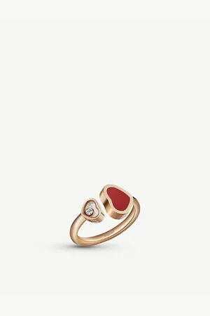 Chopard Happy Hearts 18ct Rose-Gold, Mother-Of-Pearl and 0.05ct Brilliant-Cut Diamond Ring