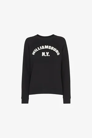Whistles Womens Williamsburg Logo-Embroidered Long-Sleeve Cotton Sweatshirt