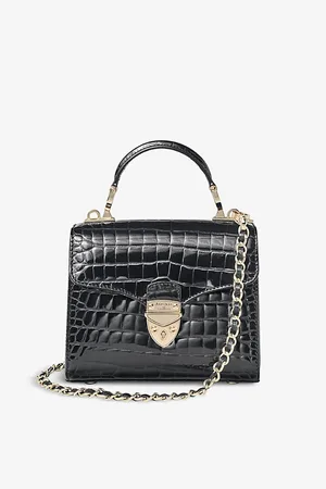ASPINAL OF LONDON Womens Mayfair Mini Croc-Embossed Leather Top-Handle Bag