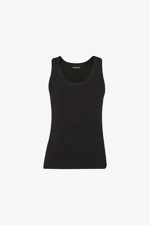 Whistles Womens Scoop-Neck Ribbed Stretch-Knit Vest Top
