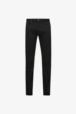 Emporio Armani Mens J06 Gab Straight-Leg Mid-Rise Stretch-Denim Jeans