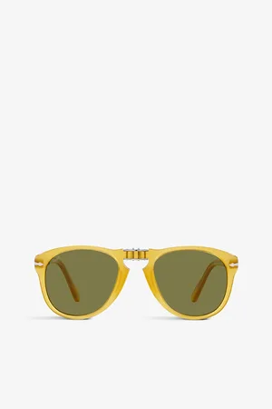 Persol Mens Po0714Sm Steve Mcqueen Pilot-Shape Crystal Glass and Acetate Sunglasses