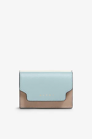 Marni Womens Logo-Print Zip-Up Leather Wallet