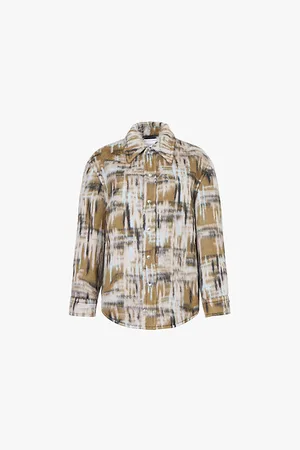 Bottega Veneta Womens Checked Brushed Wool-Blend Jacket