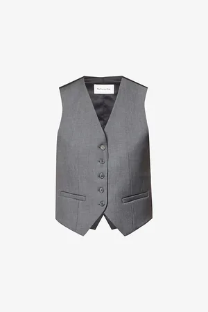 Frankie Shop Womens Gelso V-Neck Woven Waistcoat