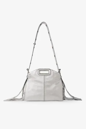 Maje Womens Miss M Mini Metallic-Leather Shoulder Bag