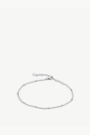 Monica Vinader Womens Fine Beaded Recycled Sterling- Chain Bracelet