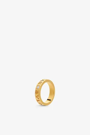 Bvlgari B.Zero1 18ct Yellow-Gold and 0.04ct Brilliant-Cut Diamond Ring