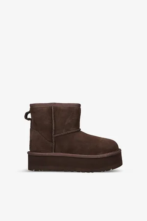UGG Classic Ultra Mini Platform Suede and Shearling Boots 7-10 Years