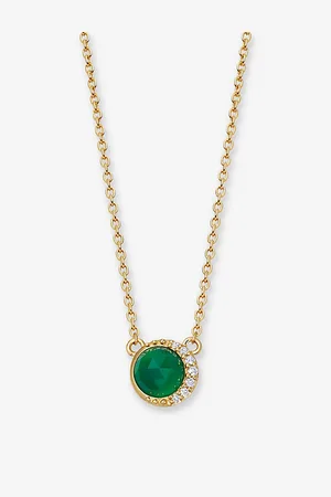 ASTLEY CLARKE Womens Luna 18ct Yellow Gold-Plated Vermeil Sterling-Silver and Chalcedony Pendant Necklace
