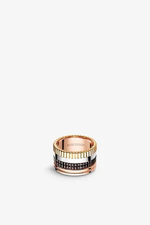 Boucheron Mens Quatre Classique 18ct Yellow-Gold, White-Gold and Pink-Gold Ring