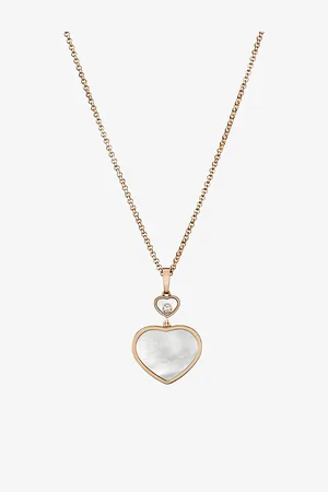 Chopard Happy Hearts 18ct Rose-Gold, 0.05ct Diamond and Mother-Of-Pearl Pendant