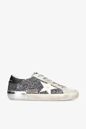 Golden Goose Womens Super Star 90432 Glitter-Embellished Leather Low-Top Trainers