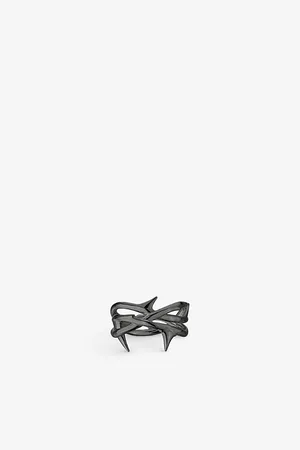 SHAUN LEANE Womens Rose Thorne Rhodium-Plated Sterling-Silver Ring