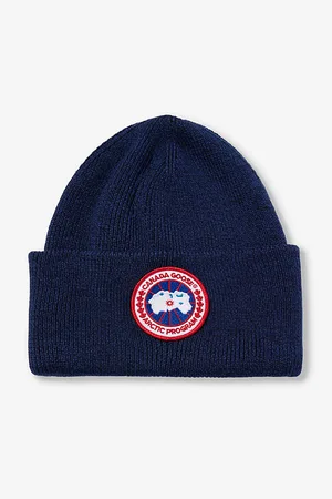 Canada Goose Mens Arctic Disc Ribbed Wool Beanie Hat