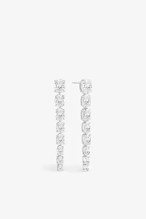 Sif Jakobs Womens Ellisse Lungo Otto Sterling- and Zirconia Drop Earrings