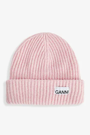 Ganni Logo-Patch Wool, Recycled-Wool and Recycled-Polyamide Blend Beanie