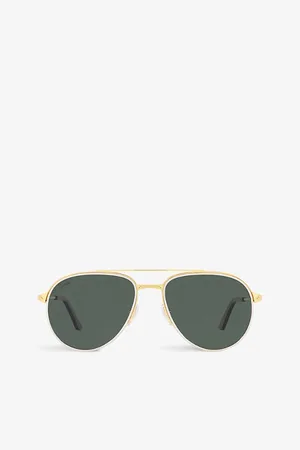 Cartier Womens ct0325S -Tone Metal Aviator Sunglasses