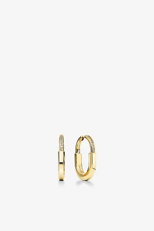 Tiffany & Co. Lock 18ct Yellow-Gold and 0.19ct Diamond Earrings