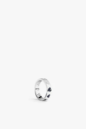 APM Monaco Womens Morse Code Heart Sterling- and Cubic Zirconia Ring
