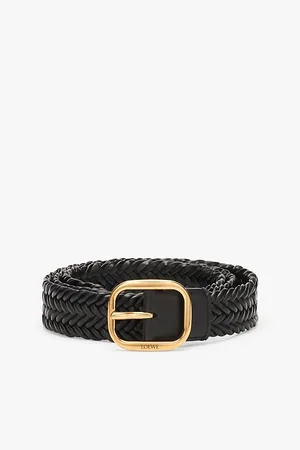 Loewe Womens Rounded Woven Leather Belt