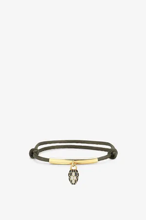 Bvlgari Womens Serpenti Forever Gold-Plated Brass, Agate, Enamel and Cord Bracelet