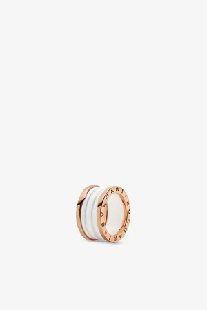Bvlgari B.Zero1 Four-Band 18ct Rose-Gold and Ceramic Ring