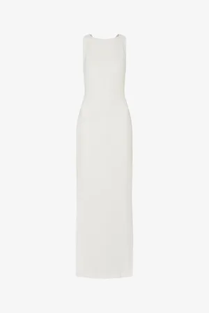 Whistles Womens Tie Back Slim-Fit Stretch-Crepe Maxi Dress