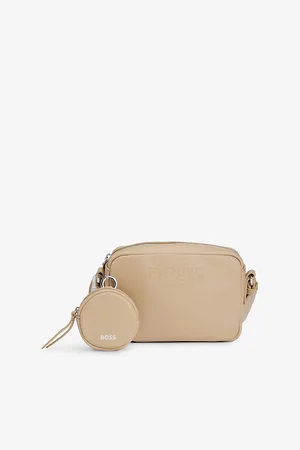 HUGO BOSS Womens Logo-Emed Adjustable Leather Cross-Body Strap