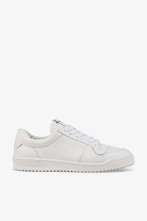 Sandro Mens Logo-Embossed Leather Low-Top Trainers