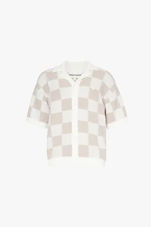 The Couture Club Mens Checked Knitted Cotton Shirt
