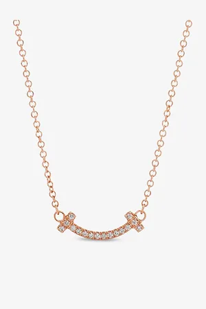 Tiffany & Co. Tiffany T Smile 18ct Rose-Gold and Diamond Necklace