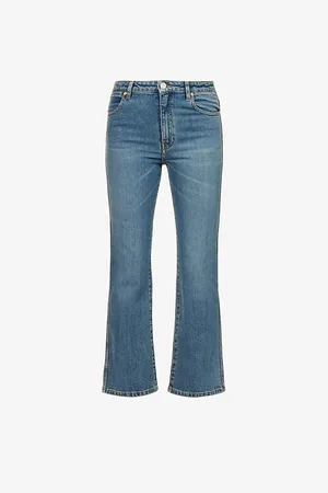 Joseph Womens Duke Flared Cropped Stretch-Cotton Jeans