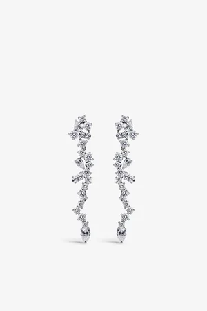 CARAT* London Womens Solange Cluster Sterling- and Cubic Zirconia Drop Earrings
