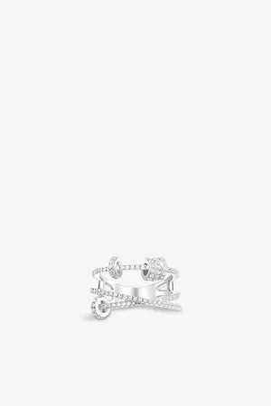 APM Monaco Womens Piercing Sterling and Zirconia Ring