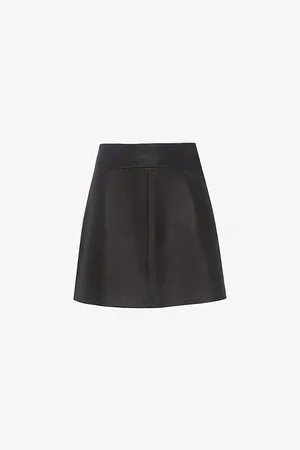 Whistles Womens A-Line Leather Mini Skirt