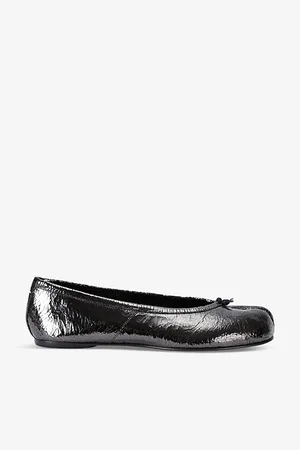 Maison Margiela Womens Tabi Split-Toe Patent-Leather Ballet Flats
