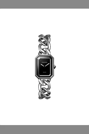 CHANEL H7018 Première Gourmette Large Onyx and Steel High Precision Quartz Movement Watch