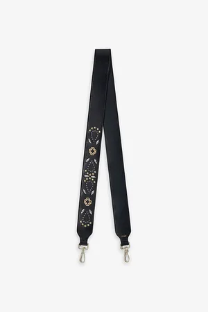 Maje Womens Stud-Embellished Logo-Embossed Leather Strap