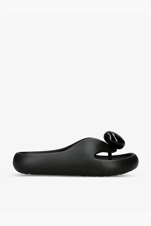 Loewe Womens Bubble Thong Brand-Embellished Rubber Sliders
