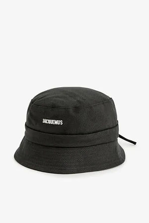 Jacquemus Mens Le Bob Gadjo Metallic-Plaque Cotton Bucket Hat